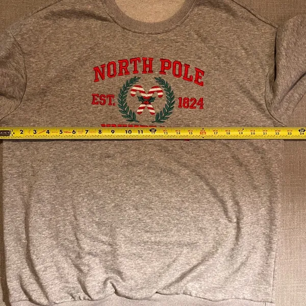 North Pole University‎ Sweatshirt Women's Size M Grey Pullover Long Sleeve - Image 4