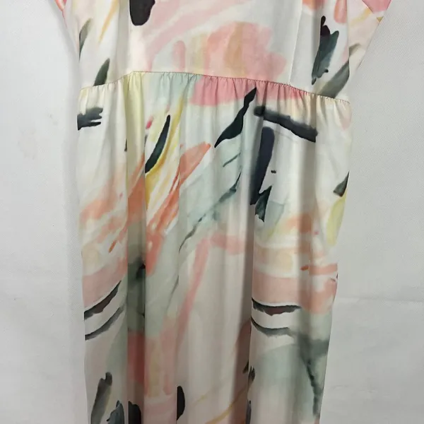 Womens Babydoll Maxi Dress Medium Painter Artsy Floral Beachy Vacation Travel - Image 5