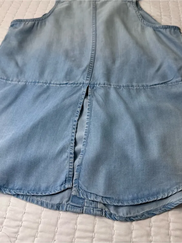 Mossimo Supply Co. 100% Lyocell Light Blue Sleeveless Chambray Slit Back Open M - Image 12