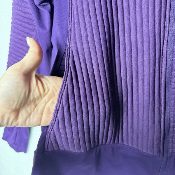 Brooks Running Fly By Zip-Up Hoodie Jacket Purple size M - Image 5