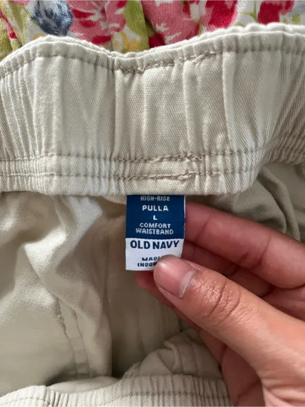 Old Navy Beige Khaki Pull On Utility Pants Womens Large High Rise Hiking Outdoor - Image 5