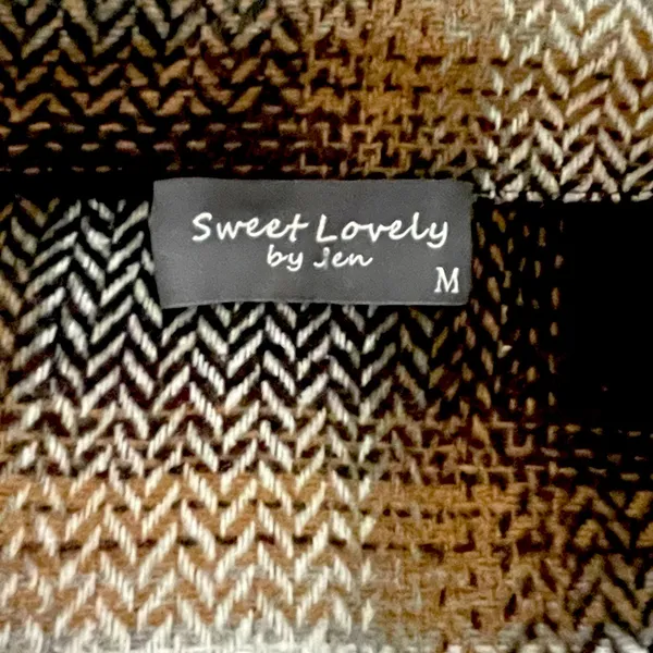 New Sweet Lovely by Jen Long Button Up Plaid Shacket M Brown Size M - Image 14