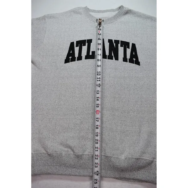 New York Popular Atlanta Crewneck Sweatshirt Gray XL Collegiate Style Pullover - Image 7