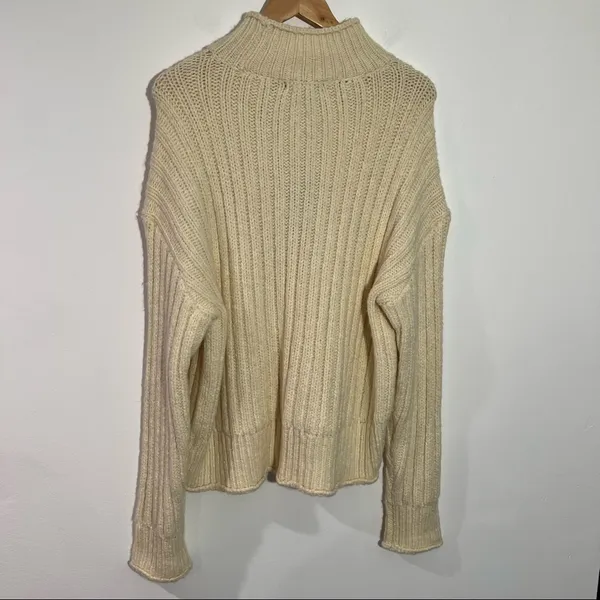 Stitch Fix KUT From The Kloth Leona Ribbed Mock Neck Chunky Sweater Ivory‎ XL - Image 4