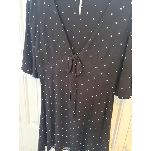 Free People Black And White Polka Dot‎ Dress Size 6 - Image 3