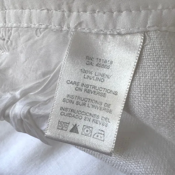 Michael Kors Womens White Linen‎ Wide Leg Capri Pants Size 6 Travel Minimalist - Image 7