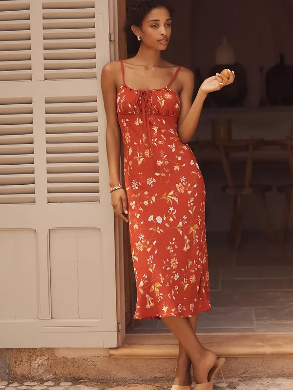 Reformation Camira Sleeveless Crepe Midi Dress - Image 2