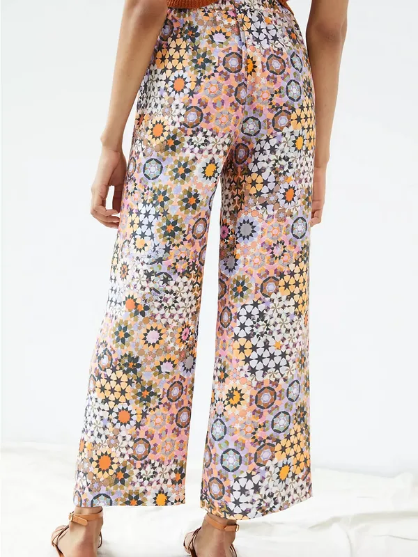 Anthropologie Geometric Straight Wide Leg High Rise Pant Size 2 - Image 3