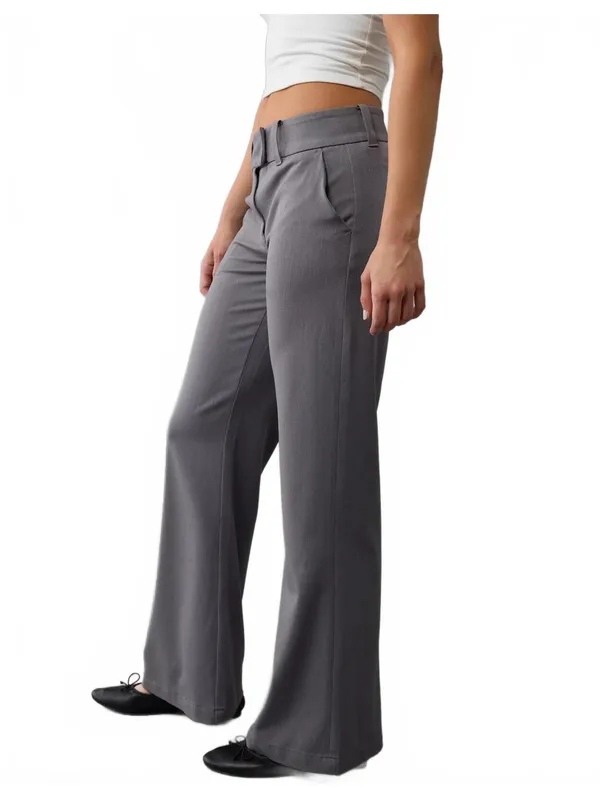 AE Short Stretch Low-Rise Flare Trouser American Eagle NWT Gray Marl Size 14S/32 - Image 3