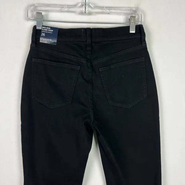 NWT J. Crew Factory Mid-Rise Flare Crop Black Jean in All-Day Stretch Size 26 - Image 8