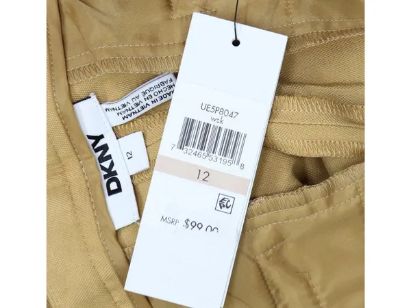 DKNY Womens High-Rise Sueded Side Pocket Canvas Pants UE5P8047 Whiskey Brown 12 - Image 3