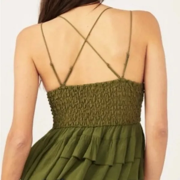 NWT Free People Adela Cami Olive Green - Image 7