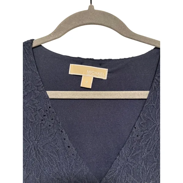 Michael Kors Navy Blue Embroidered Dress M - Image 3