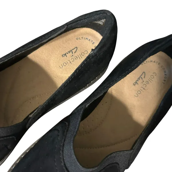 Clarks Women's Collection Airabell Mid Shoes Wedge Black Suede Size 7.5M - Image 7