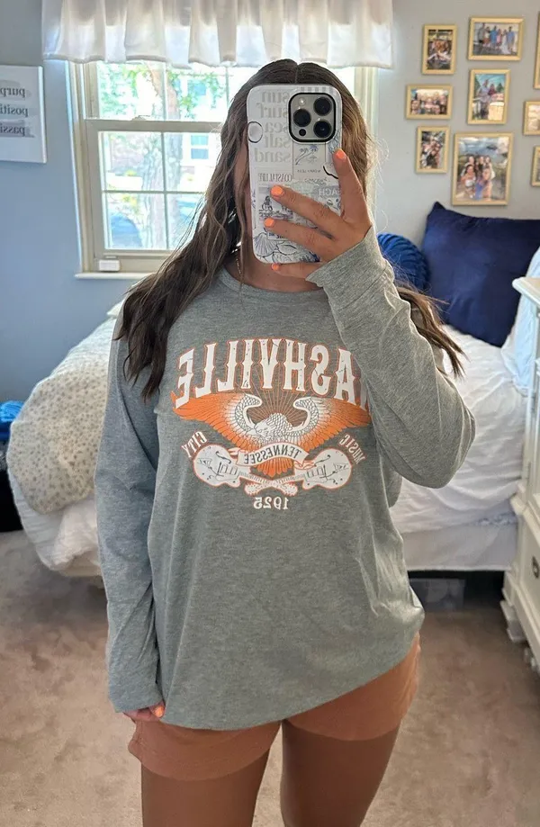 Amazon Grey Nashville Long Sleeve Tee - Image 2