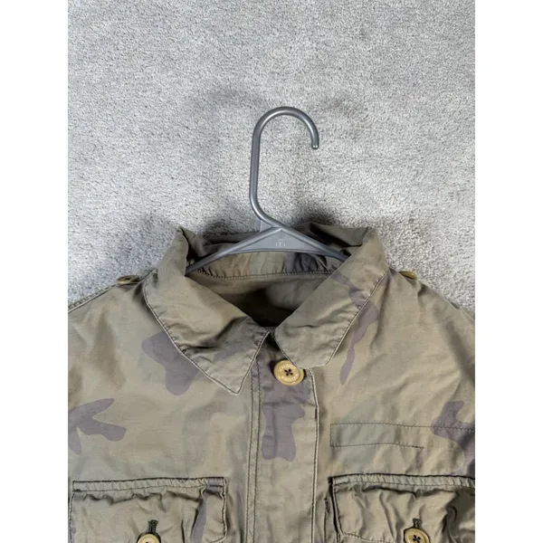 Hollister Vtg Womens Camo Cargo Utility Field Jacket‎ Cotton Size Lg Military - Image 12