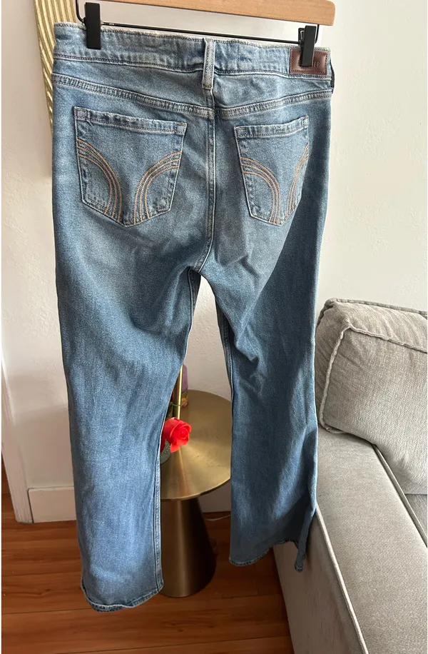 Vtg Hollister Y2K 90s Jeans Low Rise Blue 8R - Image 7