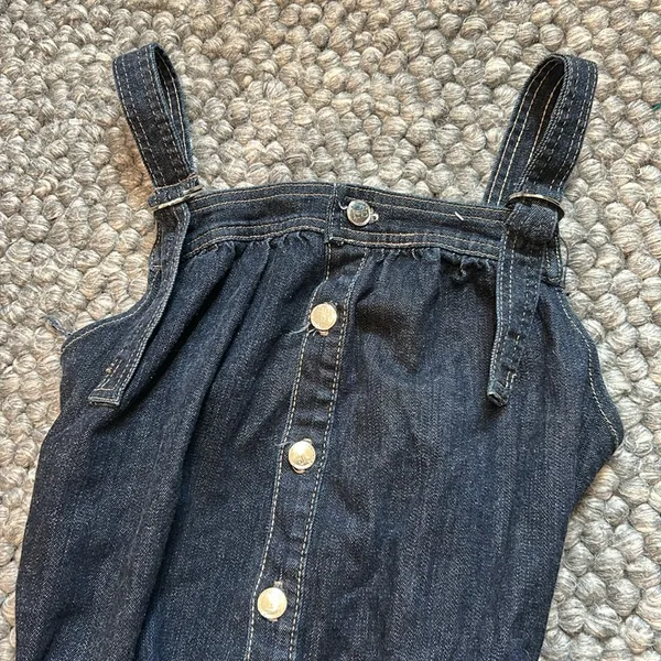 Non Signe Chunky Denim Tie Waist Romper Size M - Image 9