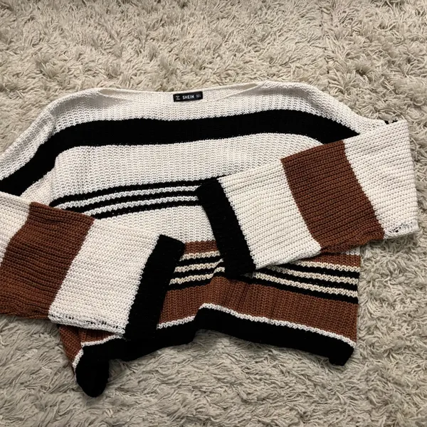 SHEIN Multicolor Striped Knit Sweater Size S - Image 9
