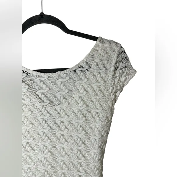 Apt. 9 Women’s Lace Overlay Sheath Dress White Cap Sleeve‎ Size XS - Image 3