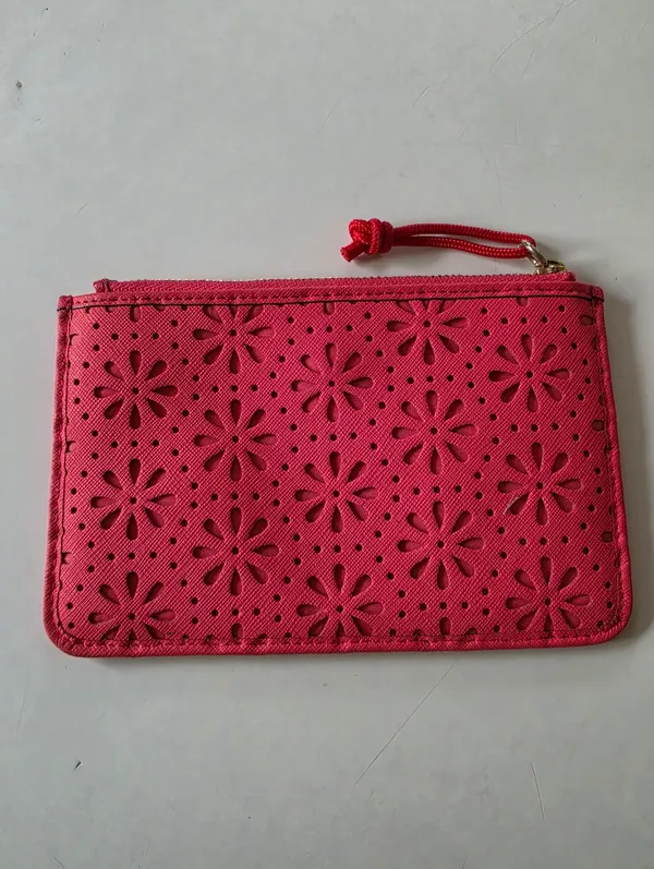 Kate Spade Pink perforated leather Cedar Street Lacey Pouch - Image 4