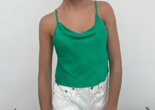 Zara Cowl Neck Satin Top | Size XS - Image 4