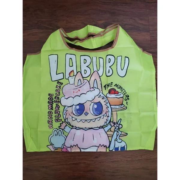 Labubu Chic Kawaii Retro Eco Friendly Trendy Packable Sturdy Reusable Nylon Bag - Image 2