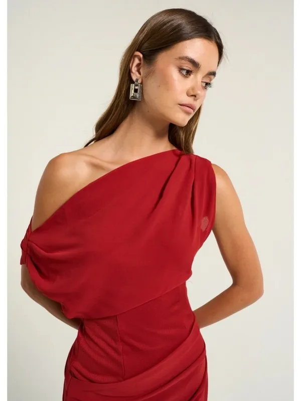 SOVERE Ada Mini Dress in Spiced Apple XSmall New Womens Off the Shoulder - Image 11