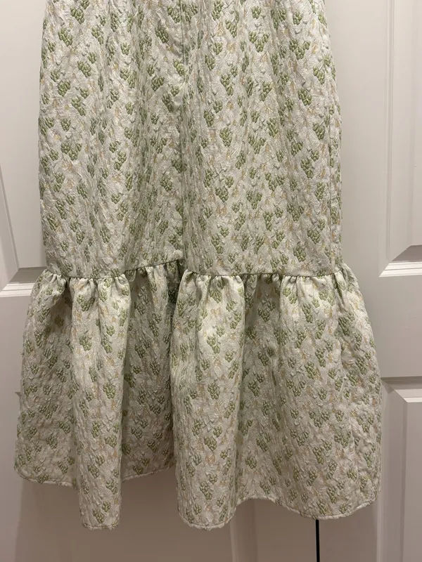 Green floral midi dress size small - Image 8
