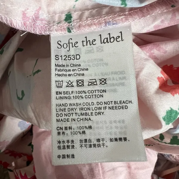 Sofie the Label Hughes Floral Tiered Midi Dress Large Women’s Pink - Image 4