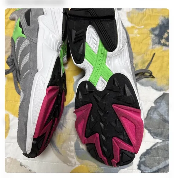 Adidas Yung-96 Men's Grey Two Pink Green Shoes - Image 2