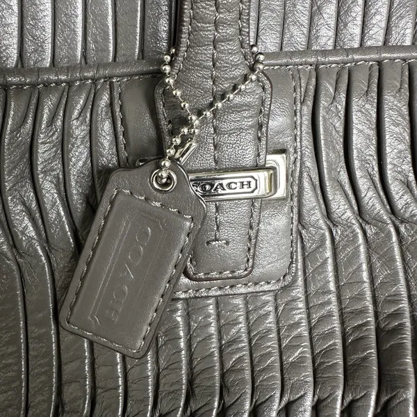 Coach Taylor‎ Gathered Leather Alexis Carryall Tote F25252 Grey Shoulder Handbag - Image 3