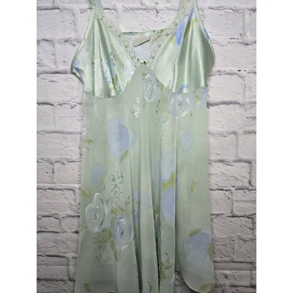 Vintage Secret Treasures floral y2k green babydoll slip lingerie medium. - Image 4