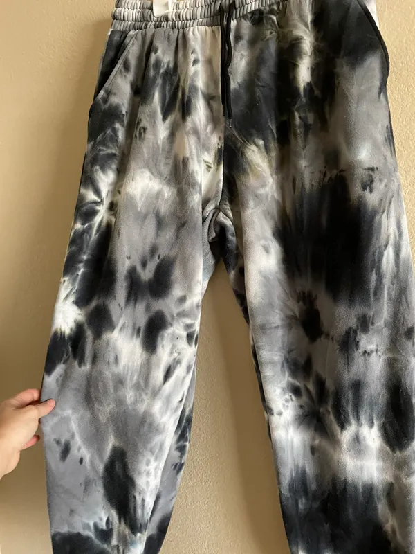Black Tie Dye Joggers Size L - Image 3