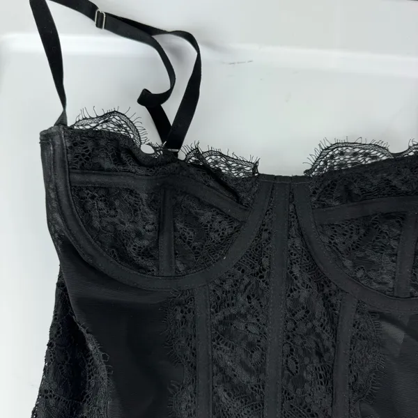 Dealmore Corset Top Sz Small Black Lace Mesh Crop Top - Image 7