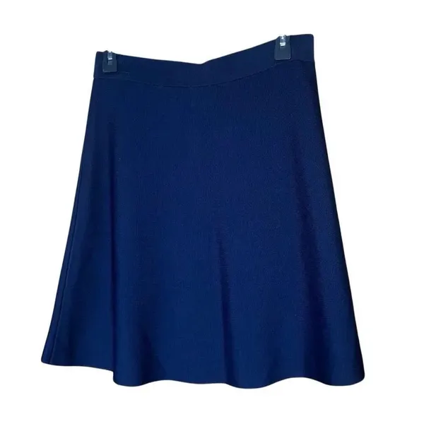 Cabi Dark Navy Knit High Waist Unlined A-line Skirt Size Medium #200 - Image 6