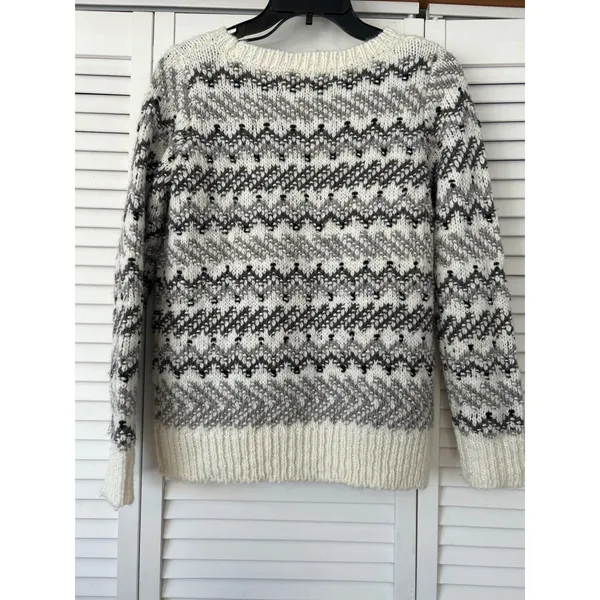 LOFT Fair Isle Geometric Pattern Knit Sweater Women's Size SP‎ Wool Blend - Image 4