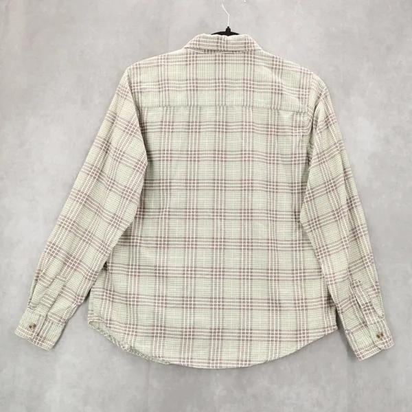 Lee Green Flannel Plaid Long Sleeve Button‎ Up Western Cotton Work Vintage Small - Image 2