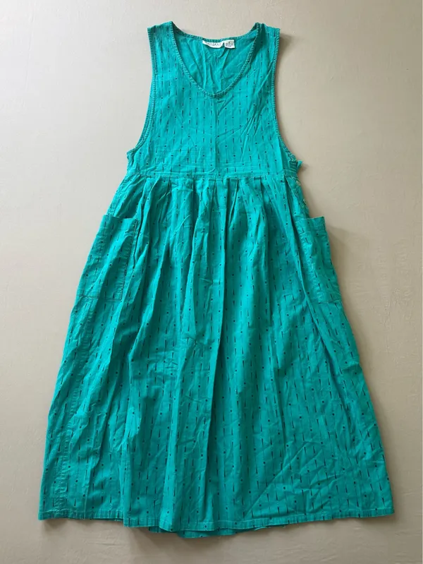 Vintage KHAZANA Patterned Pinafore House Dress - Image 2