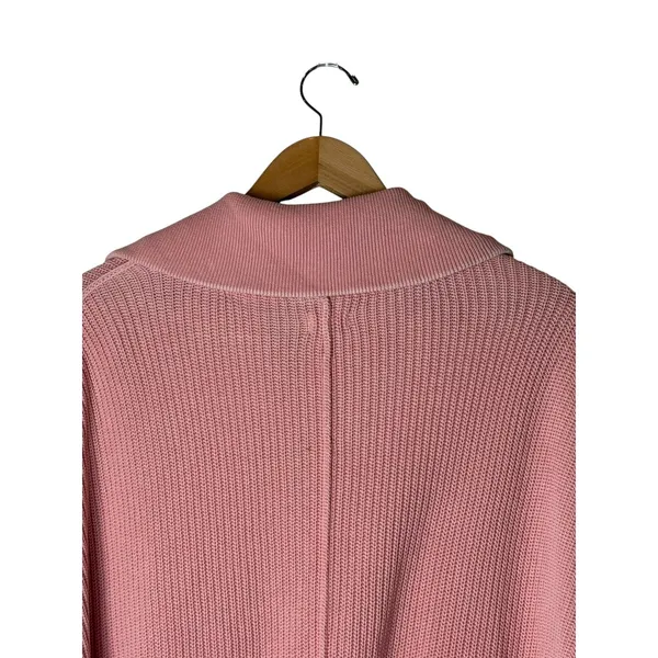 Aerie Beyond Quarter Zip Sweater‎ Women XS Pink Cotton Shaker Knit Pullover - Image 6