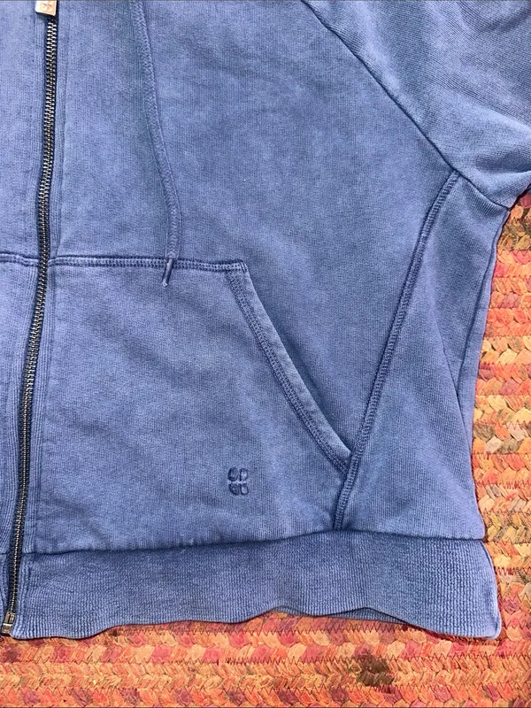 Sweaty Betty Indigo BLUE ZIP UP CROP Hoodie - Image 4