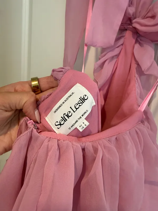 Selfie Leslie Santiago Cut-Out Ruffle Dress Blush - Image 8