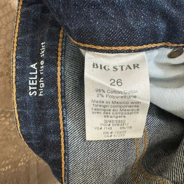 Big Star Stella High Rise Denim Pencil Skirt Size 26 Small - Image 4