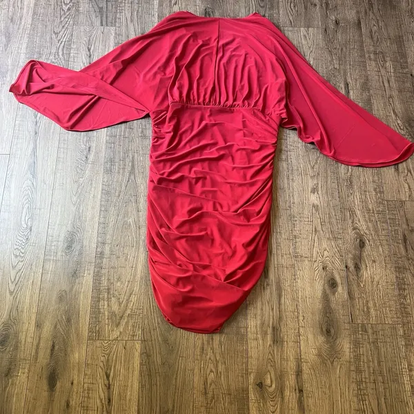 white house black‎ market dress XL Ruched Red - Image 7