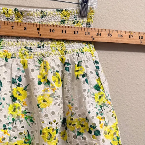 Alice + Olivia Bethie Mini Skirt in "Drifting By Floral" Smocked Tiered- Small - Image 9