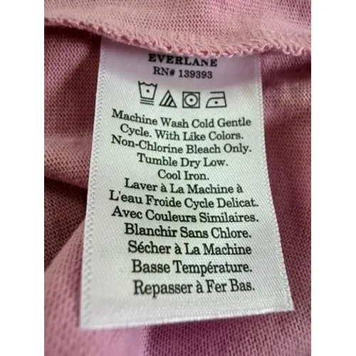 Everlane Organic Cotton Retro Polo Shirt Pink White Small Preppy Summer Fun - Image 5