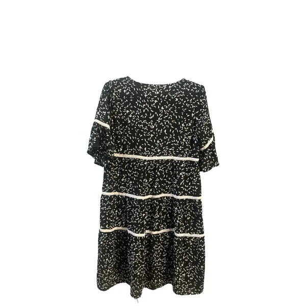 Piper & Scoot Black‎ & Beige Floral Tiered Dress Size L - Image 2