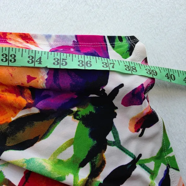 Lauren Ralph Lauren Floral Ruched Sheath Dress Orange Purple Blue Size‎ 8 - Image 12