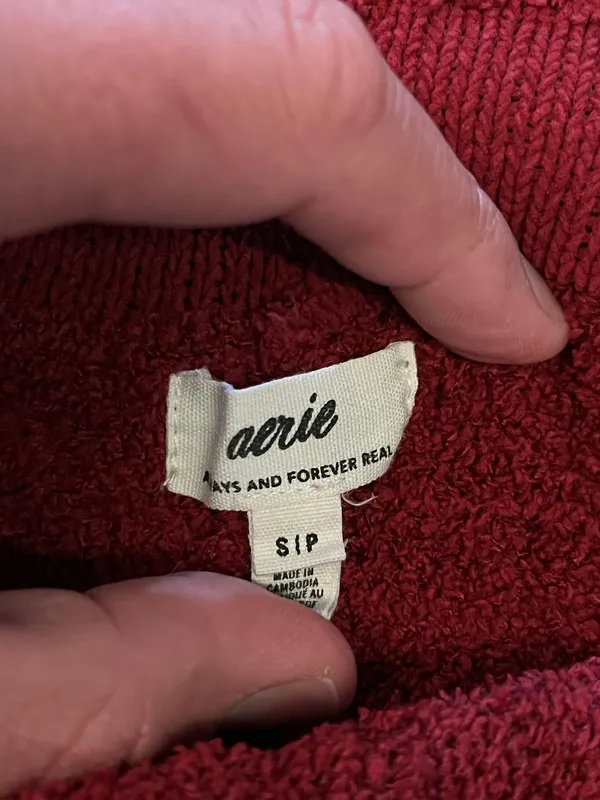 Aerie Pants Womens Small Red Fuzzy Knit Wide Leg Cozy Lounge Sweatpants - Image 8
