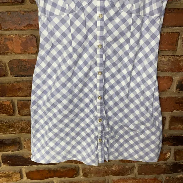 Saylor Gray White Gingham Plaid Hadleigh Mini Dress Women's Size Medium - Image 4
